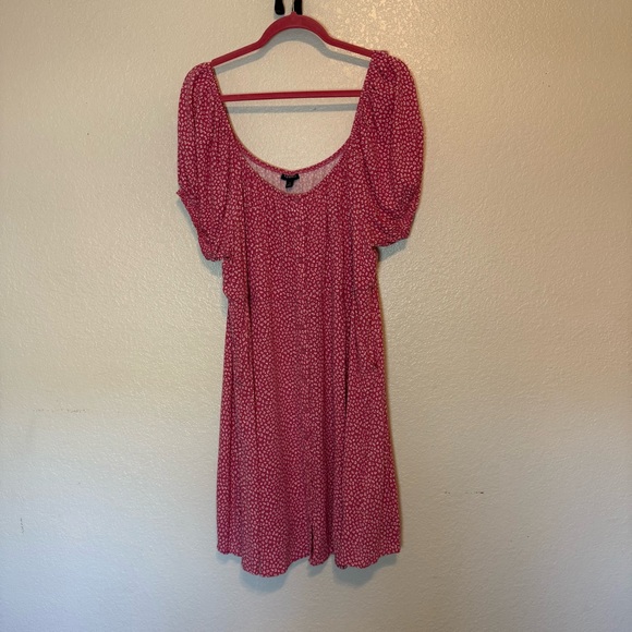 Torrid Button Front Skater Mini Dress Pink & White Size 3X - Picture 11 of 14